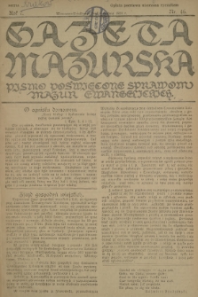 Gazeta Mazurska : pismo poświęcone sprawom Mazur ewangelickich. R.7, 1928, nr 46