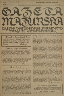 Gazeta Mazurska : pismo poświęcone sprawom Mazur ewangelickich. R.7, 1928, nr 48