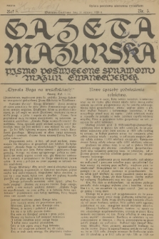 Gazeta Mazurska : pismo poświęcone sprawom Mazur ewangelickich. R.8, 1929, nr 2