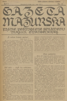 Gazeta Mazurska : pismo poświęcone sprawom Mazur ewangelickich. R.8, 1929, nr 18