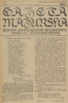 Gazeta Mazurska : pismo poświęcone sprawom Mazur ewangelickich. R.8, 1929, nr 19