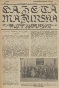 Gazeta Mazurska : pismo poświęcone sprawom Mazur ewangelickich. R.8, 1929, nr 26