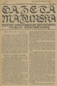 Gazeta Mazurska : pismo poświęcone sprawom Mazur ewangelickich. R.8, 1929, nr 35