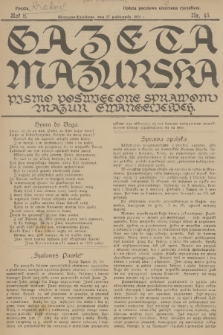 Gazeta Mazurska : pismo poświęcone sprawom Mazur ewangelickich. R.8, 1929, nr 43