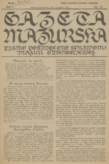 Gazeta Mazurska : pismo poświęcone sprawom Mazur ewangelickich. R.8, 1929, nr 50
