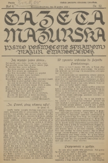 Gazeta Mazurska : pismo poświęcone sprawom Mazur ewangelickich. R.8, 1929, nr 52