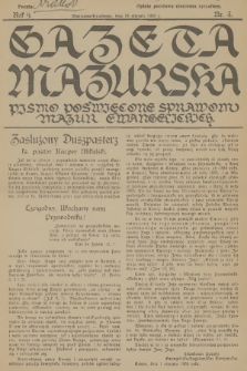 Gazeta Mazurska : pismo poświęcone sprawom Mazur ewangelickich. R.9, 1930, nr 3