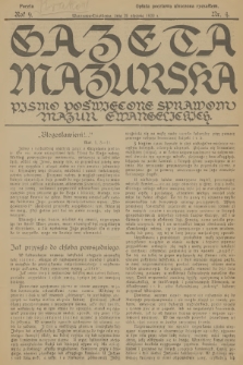 Gazeta Mazurska : pismo poświęcone sprawom Mazur ewangelickich. R.9, 1930, nr 4
