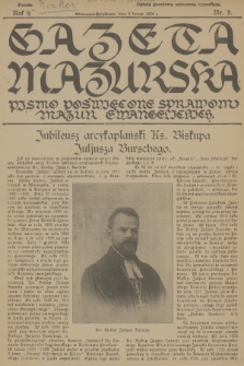 Gazeta Mazurska : pismo poświęcone sprawom Mazur ewangelickich. R.9, 1930, nr 5