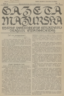 Gazeta Mazurska : pismo poświęcone sprawom Mazur ewangelickich. R.9, 1930, nr 9