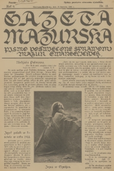 Gazeta Mazurska : pismo poświęcone sprawom Mazur ewangelickich. R.9, 1930, nr 15