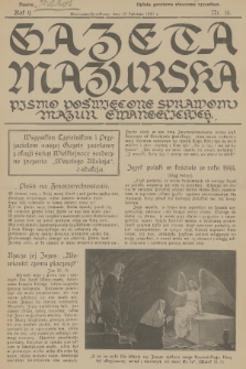 Gazeta Mazurska : pismo poświęcone sprawom Mazur ewangelickich. R.9, 1930, nr 16