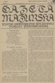 Gazeta Mazurska : pismo poświęcone sprawom Mazur ewangelickich. R.9, 1930, nr 17