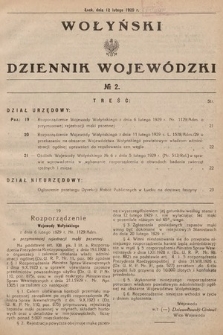 Wołyński Dziennik Wojewódzki. 1929, nr 2