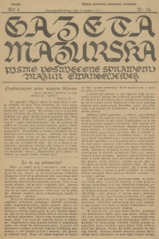 Gazeta Mazurska : pismo poświęcone sprawom Mazur ewangelickich. R.9, 1930, nr 24