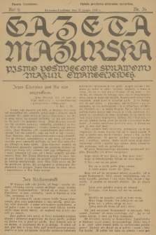 Gazeta Mazurska : pismo poświęcone sprawom Mazur ewangelickich. R.9, 1930, nr 26