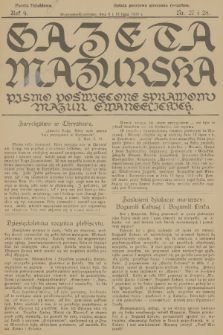 Gazeta Mazurska : pismo poświęcone sprawom Mazur ewangelickich. R.9, 1930, nr 27-28