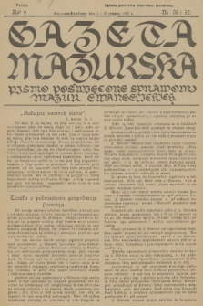 Gazeta Mazurska : pismo poświęcone sprawom Mazur ewangelickich. R.9, 1930, nr 31-32
