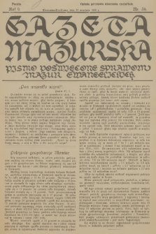 Gazeta Mazurska : pismo poświęcone sprawom Mazur ewangelickich. R.9, 1930, nr 39