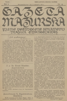 Gazeta Mazurska : pismo poświęcone sprawom Mazur ewangelickich. R.9, 1930, nr 41
