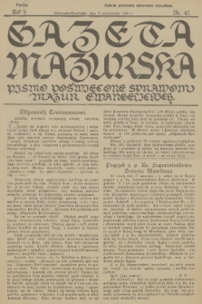 Gazeta Mazurska : pismo poświęcone sprawom Mazur ewangelickich. R.9, 1930, nr 42