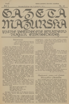 Gazeta Mazurska : pismo poświęcone sprawom Mazur ewangelickich. R.9, 1930, nr 43