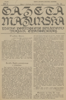 Gazeta Mazurska : pismo poświęcone sprawom Mazur ewangelickich. R.9, 1930, nr 45