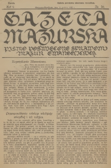 Gazeta Mazurska : pismo poświęcone sprawom Mazur ewangelickich. R.9, 1930, nr 50