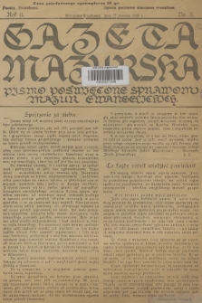 Gazeta Mazurska : pismo poświęcone sprawom Mazur ewangelickich. R.11, 1932, nr 3