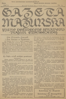Gazeta Mazurska : pismo poświęcone sprawom Mazur ewangelickich. R.11, 1932, nr 4