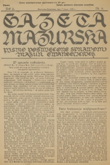 Gazeta Mazurska : pismo poświęcone sprawom Mazur ewangelickich. R.11, 1932, nr 6