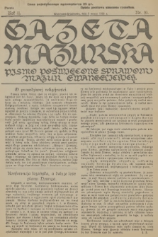 Gazeta Mazurska : pismo poświęcone sprawom Mazur ewangelickich. R.11, 1932, nr 10