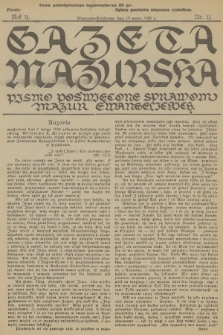 Gazeta Mazurska : pismo poświęcone sprawom Mazur ewangelickich. R.11, 1932, nr 11