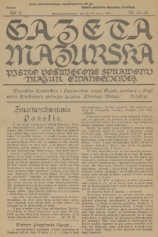 Gazeta Mazurska : pismo poświęcone sprawom Mazur ewangelickich. R.11, 1932, nr 12-13