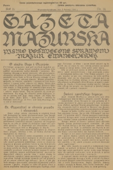 Gazeta Mazurska : pismo poświęcone sprawom Mazur ewangelickich. R.11, 1932, nr 14