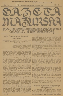 Gazeta Mazurska : pismo poświęcone sprawom Mazur ewangelickich. R.11, 1932, nr 15