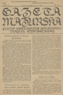 Gazeta Mazurska : pismo poświęcone sprawom Mazur ewangelickich. R.11, 1932, nr 16
