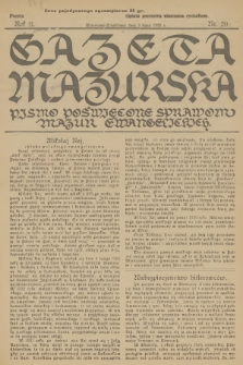 Gazeta Mazurska : pismo poświęcone sprawom Mazur ewangelickich. R.11, 1932, nr 20