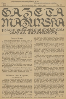 Gazeta Mazurska : pismo poświęcone sprawom Mazur ewangelickich. R.11, 1932, nr 22