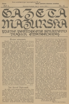 Gazeta Mazurska : pismo poświęcone sprawom Mazur ewangelickich. R.11, 1932, nr 23