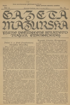 Gazeta Mazurska : pismo poświęcone sprawom Mazur ewangelickich. R.11, 1932, nr 24