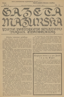 Gazeta Mazurska : pismo poświęcone sprawom Mazur ewangelickich. R.11, 1932, nr 25