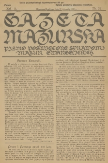 Gazeta Mazurska : pismo poświęcone sprawom Mazur ewangelickich. R.11, 1932, nr 29