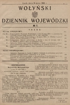 Wołyński Dziennik Wojewódzki. 1929, nr 7