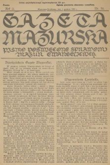 Gazeta Mazurska : pismo poświęcone sprawom Mazur ewangelickich. R.11, 1932, nr 30