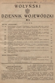 Wołyński Dziennik Wojewódzki. 1929, nr 8