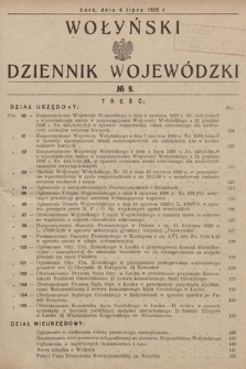 Wołyński Dziennik Wojewódzki. 1929, nr 9