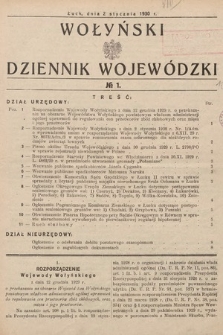Wołyński Dziennik Wojewódzki. 1930, nr 1