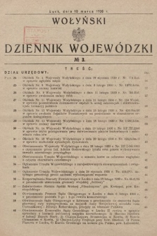 Wołyński Dziennik Wojewódzki. 1930, nr 3