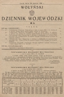 Wołyński Dziennik Wojewódzki. 1930, nr 6